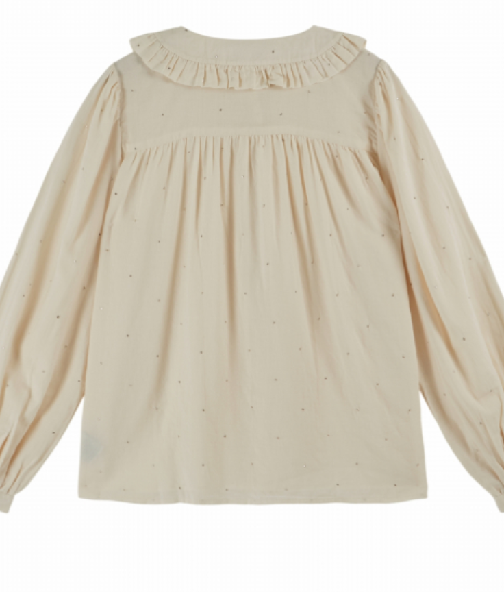 emile & ida femmes - blouse estellation, crème (volantée mukesh)