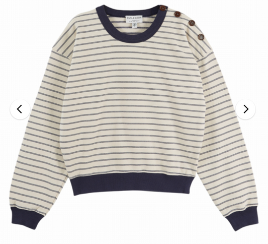 emile & ida femmes - sweat rayé elliot, pinstripe