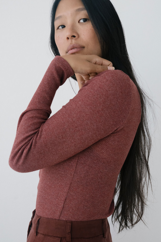 twothirds - arran longsleeve shirt, wine