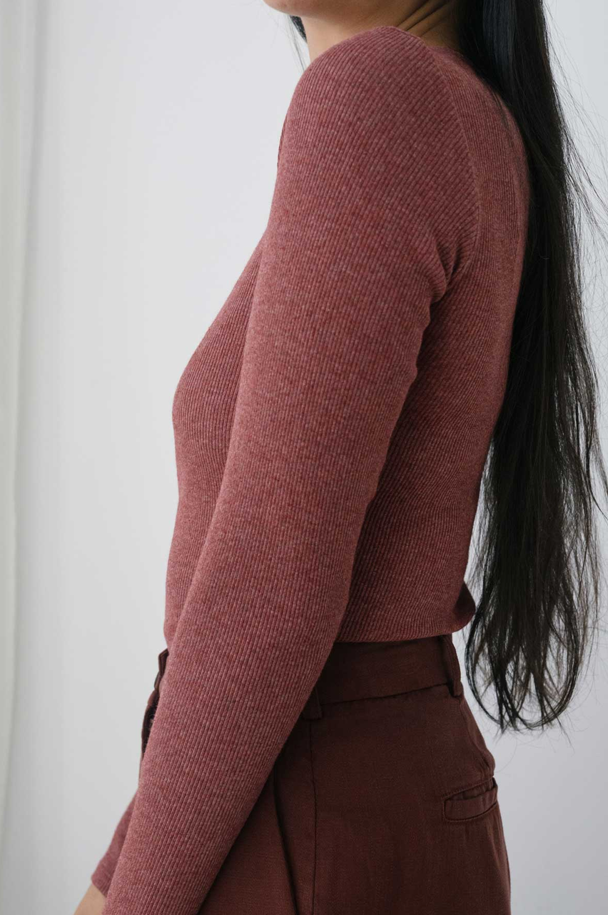 twothirds - arran longsleeve shirt, wine