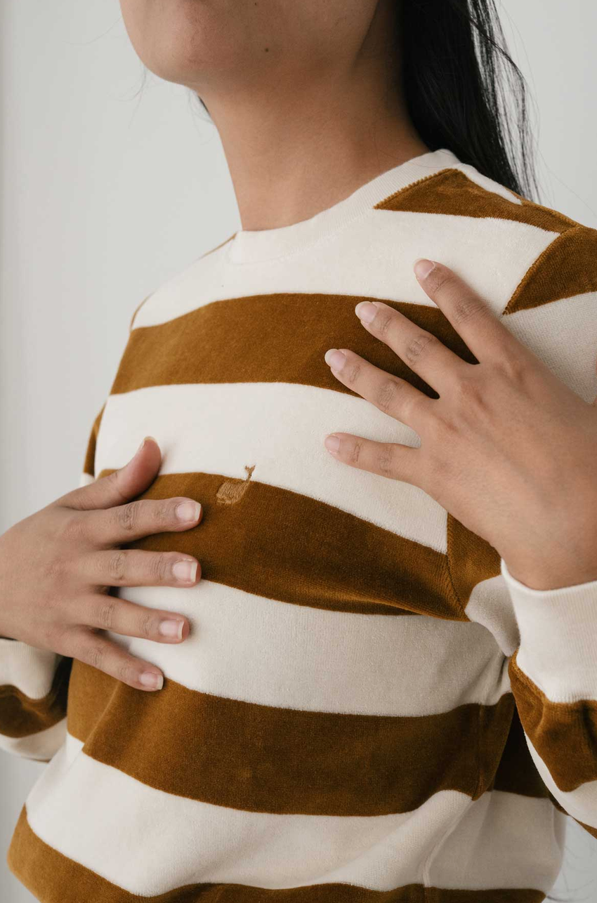 twothirds - hawi longsleeve shirt, gold brown stripes