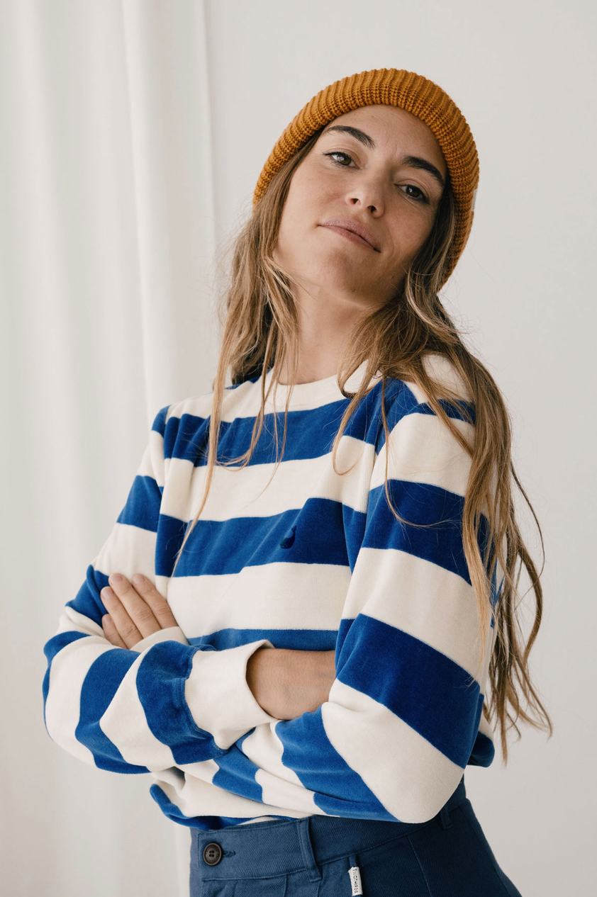 twothirds - hawi sweatshirt, ultramarine stripes