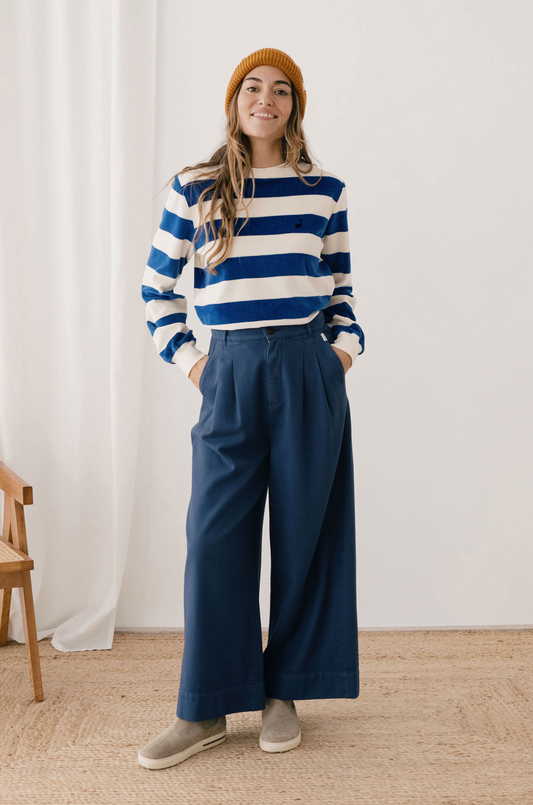 twothirds - hawi sweatshirt, ultramarine stripes