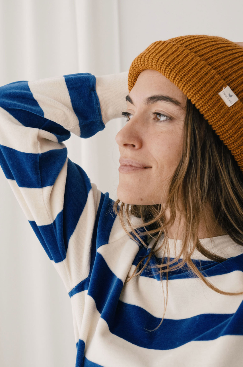 twothirds - hawi sweatshirt, ultramarine stripes