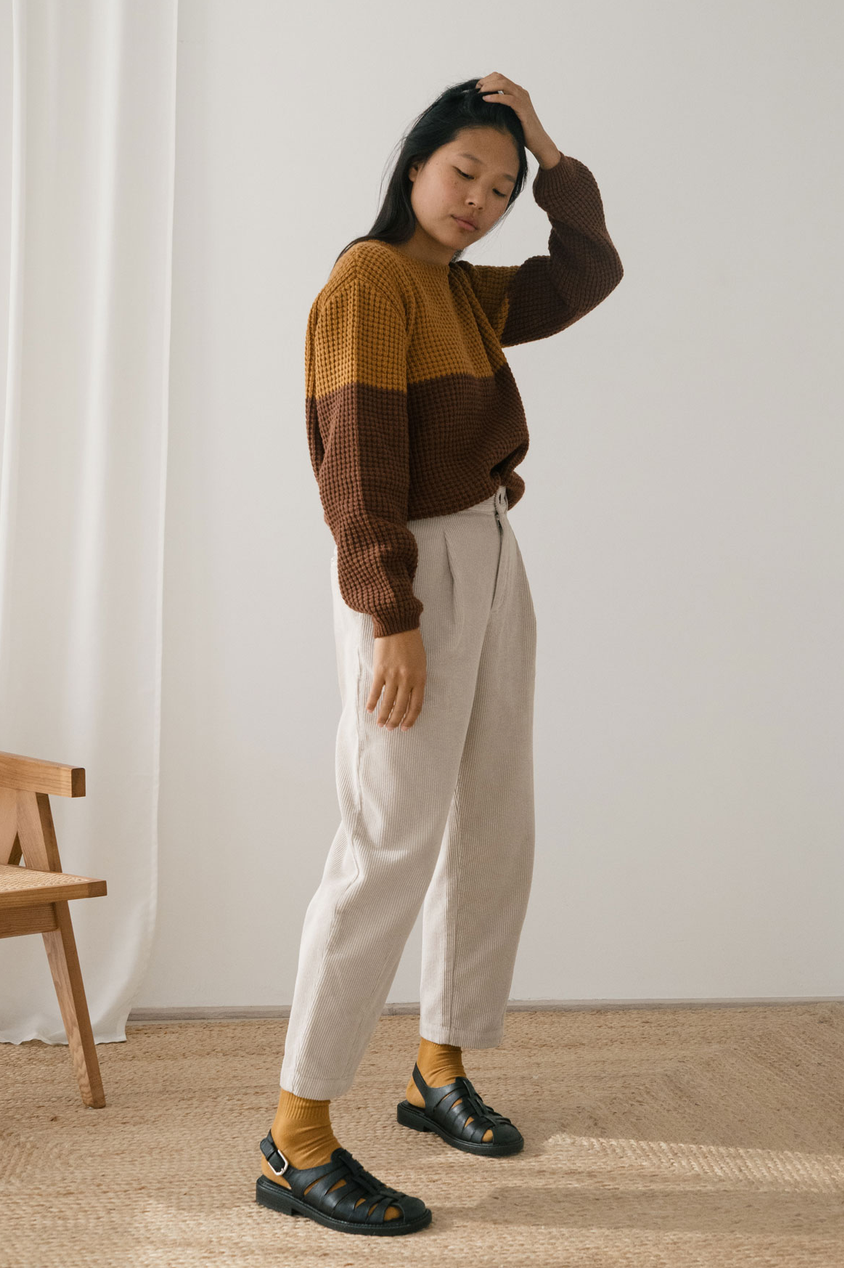 twothirds - teresa bicolour jumper, terracotta