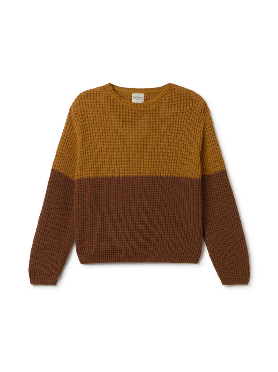 twothirds - teresa bicolour jumper, terracotta