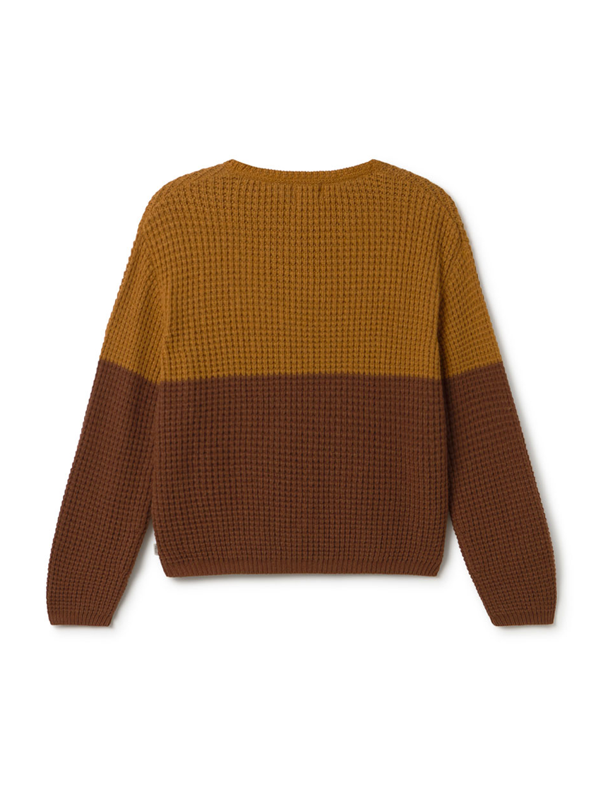 twothirds - teresa bicolour jumper, terracotta