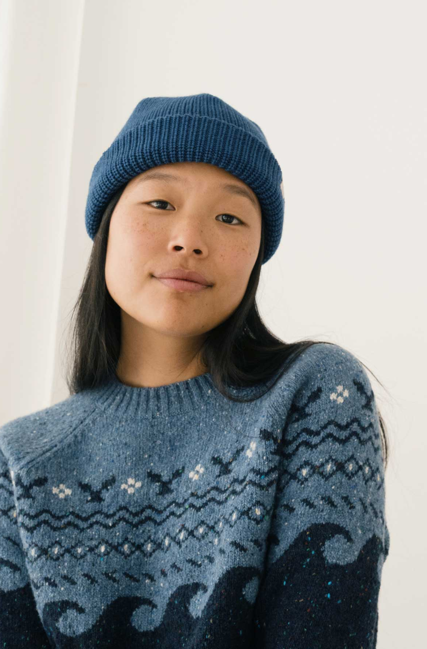 twothirds - gaios jumper, blue jacquard