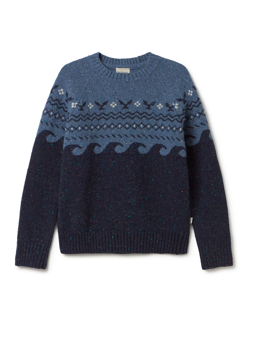 twothirds - gaios jumper, blue jacquard