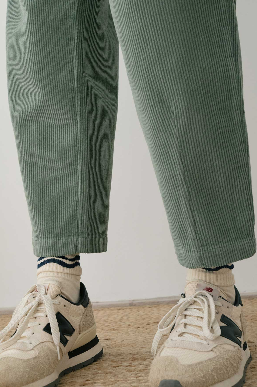 twothirds - haruku corduroy trousers, washed green