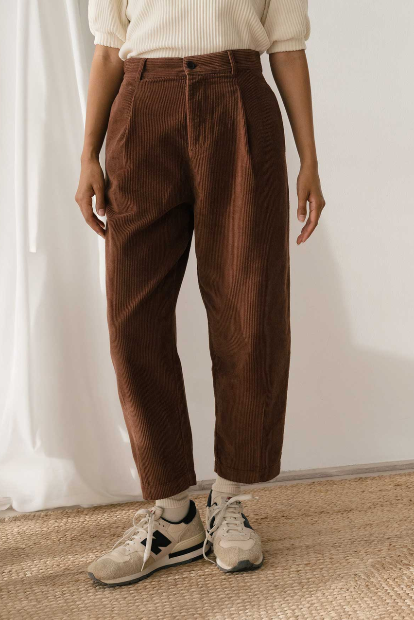 twothirds - haruku corduroy trousers, cappuccino
