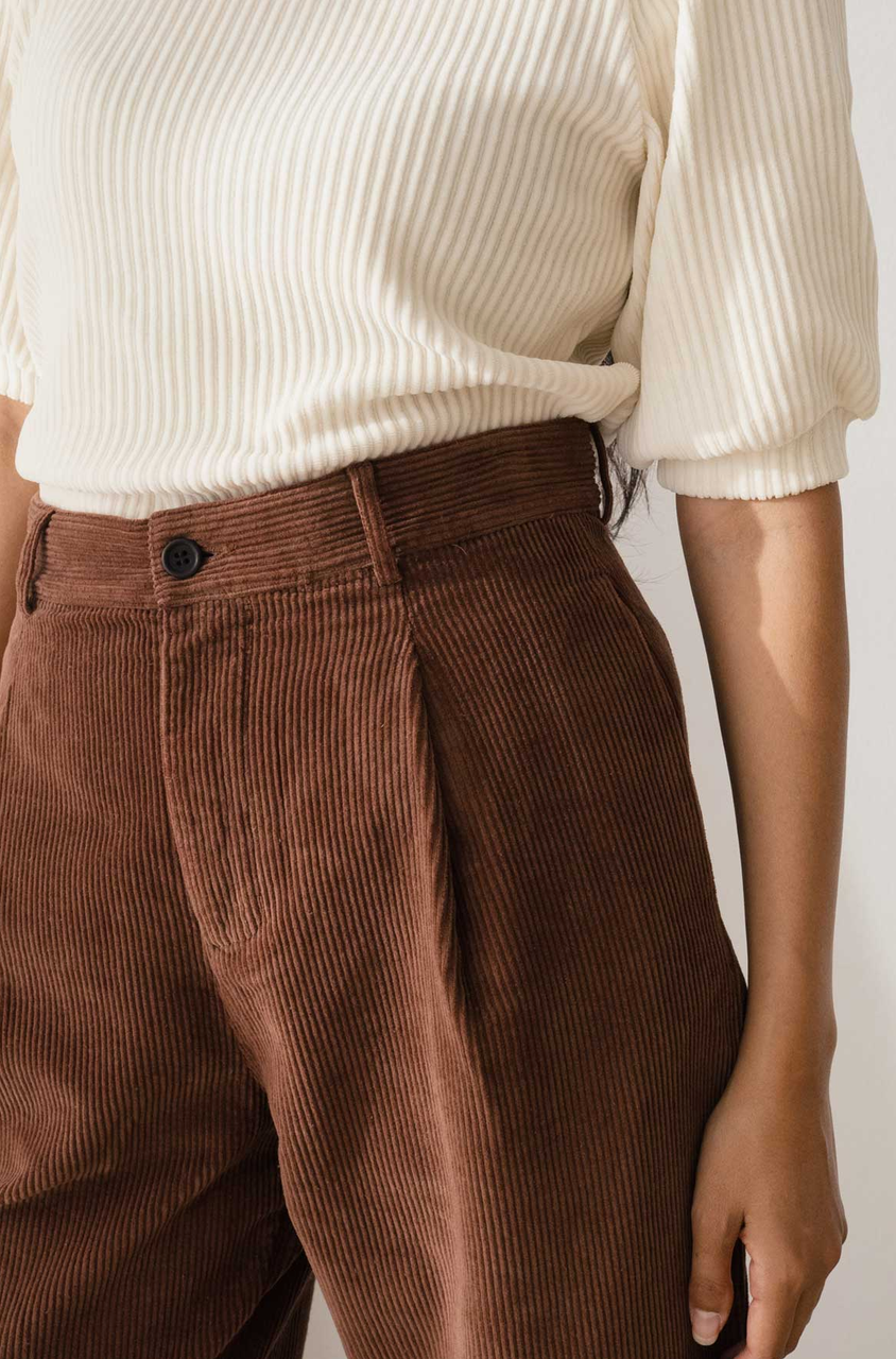 twothirds - haruku corduroy trousers, cappuccino