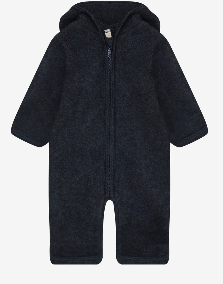 huttelihut - pram suit wool fleece, navy melange