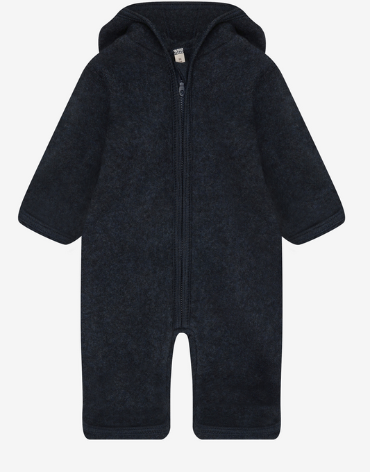huttelihut - pram suit wool fleece, navy melange