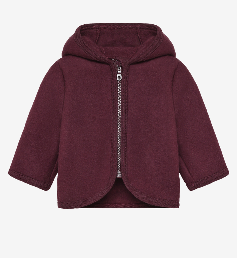 huttelihut - jacket wool fleece, port royale, mit kapuze