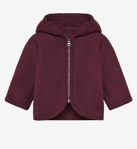 huttelihut - jacket wool fleece, port royale, mit kapuze