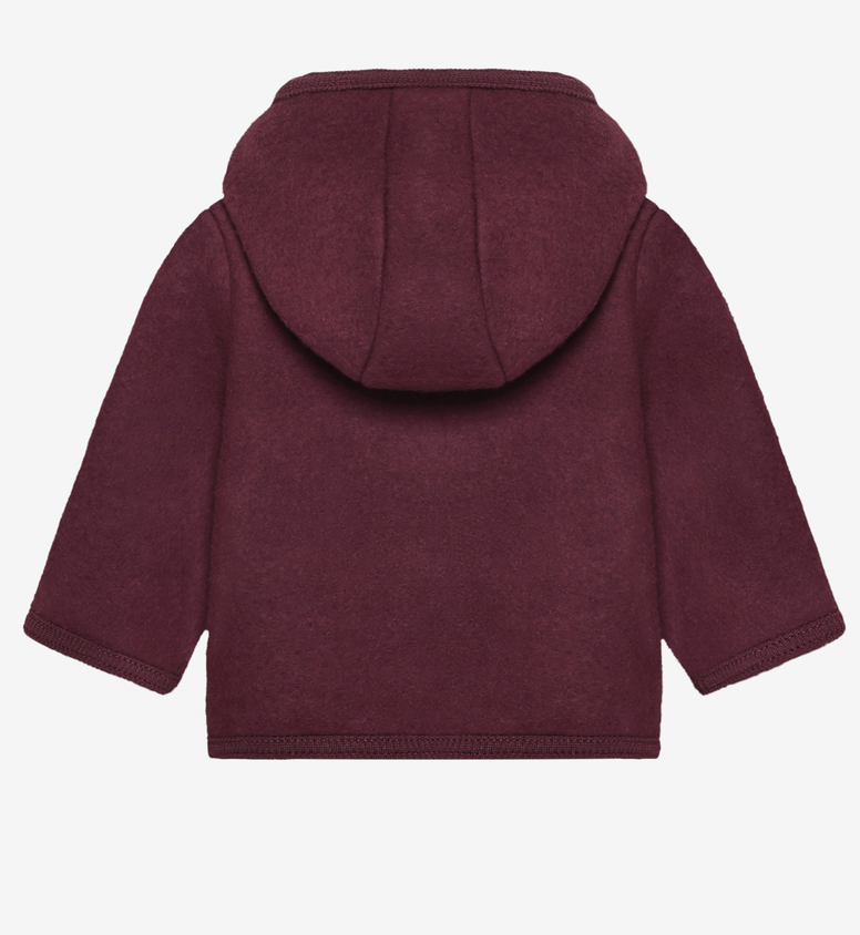 huttelihut - jacket wool fleece, port royale, mit kapuze
