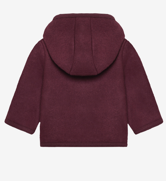 huttelihut - jacket wool fleece, port royale, mit kapuze
