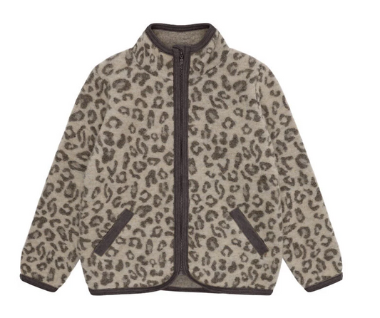 huttelihut - jacket wool fleece jacquard, camel melange (62-110)