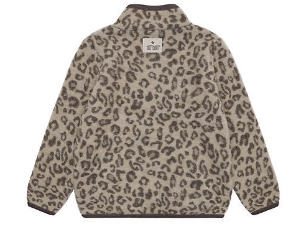 huttelihut - jacket wool fleece jacquard, camel melange (62-110)