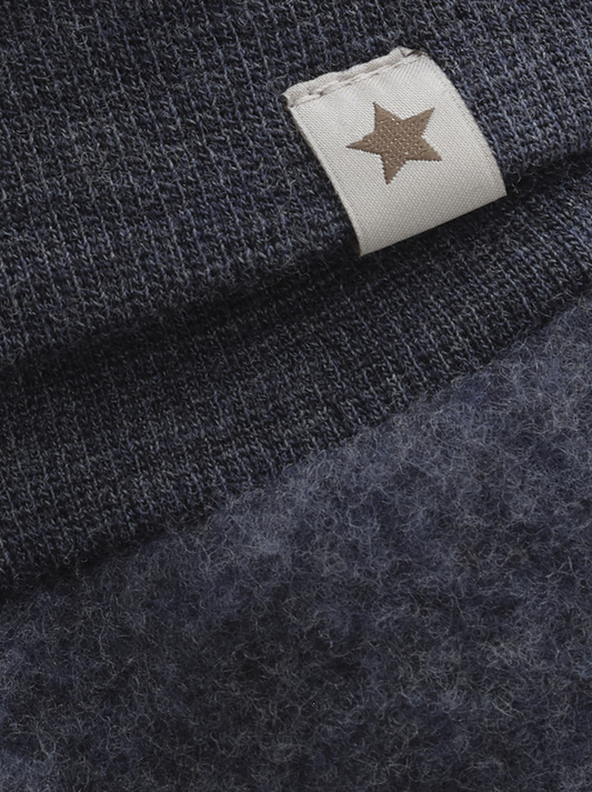 huttelihut - jacket wool fleece, navy melange (116 - 140)