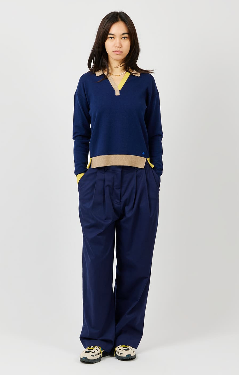 AP woman - pantalon à pinces femme, marine