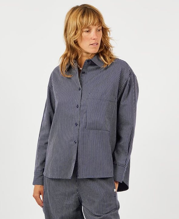 AP woman - chemise femme rayures, marine