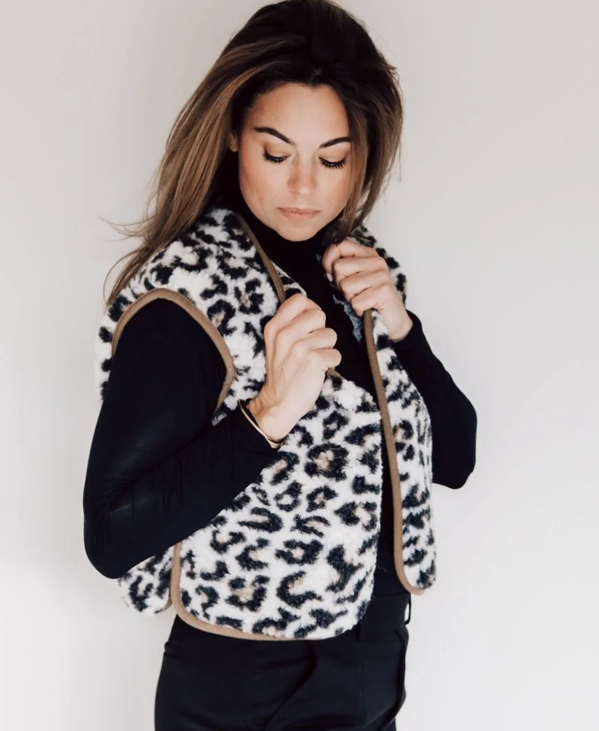 alwero - gilet camino, leopard, light