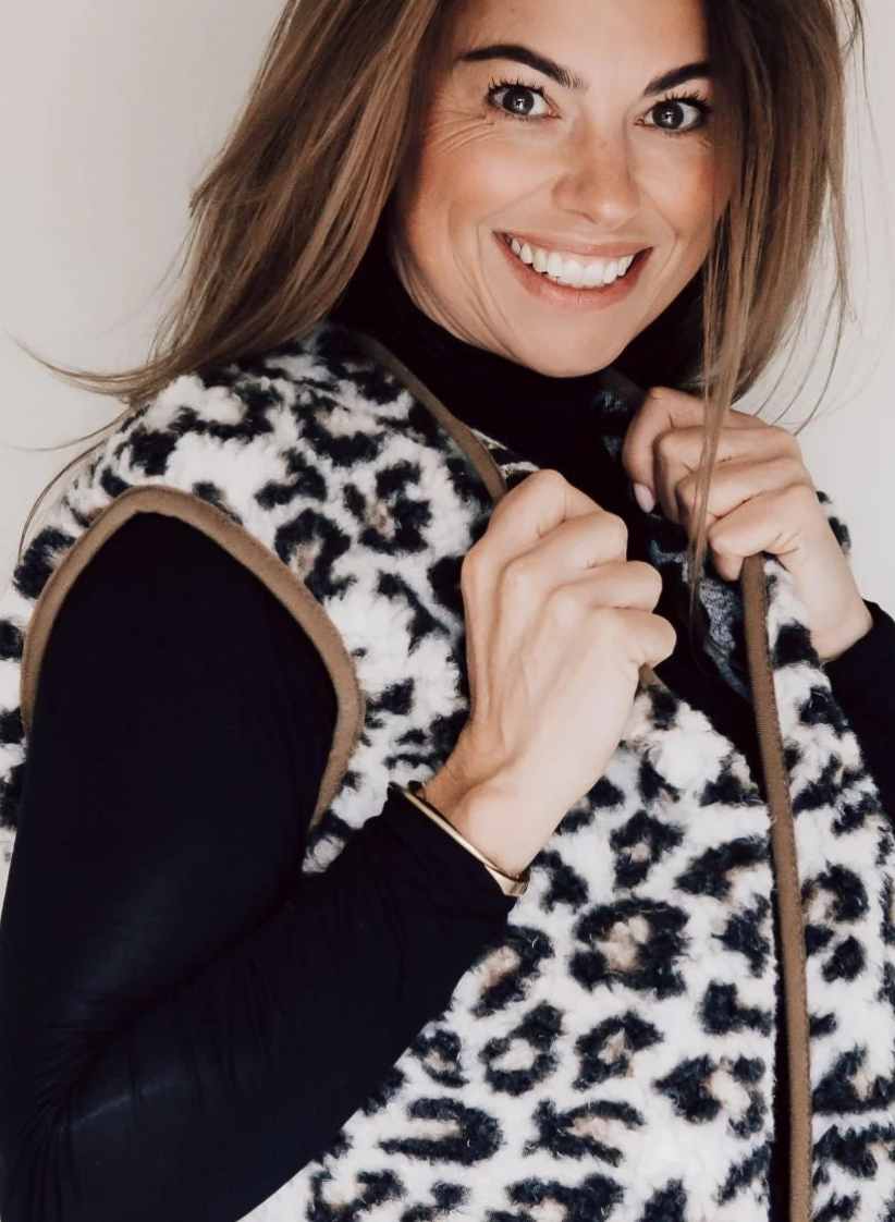 alwero - gilet camino, leopard, light