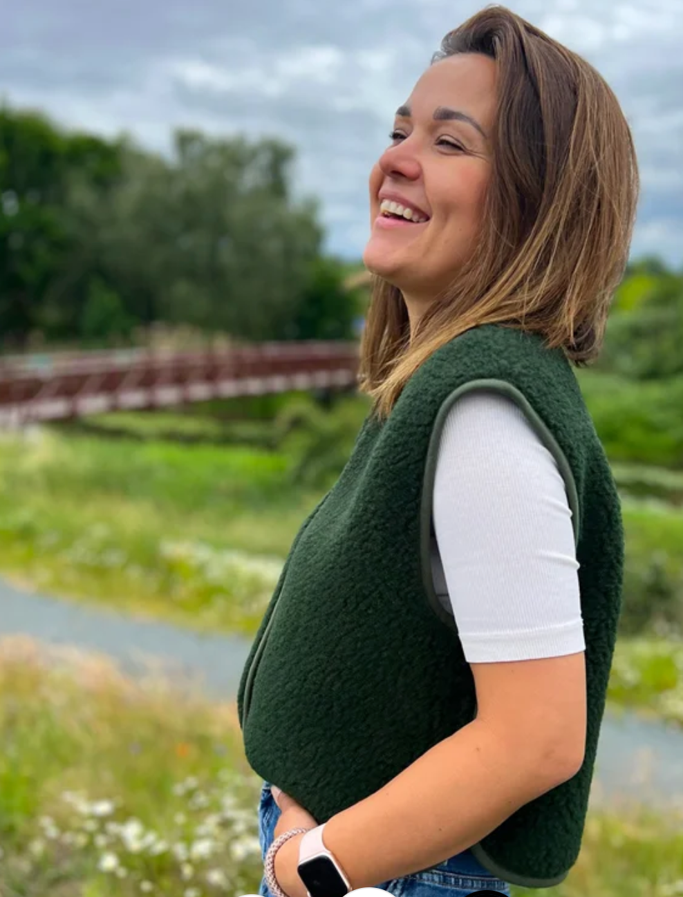 alwero - gilet camino uni, dark green, light