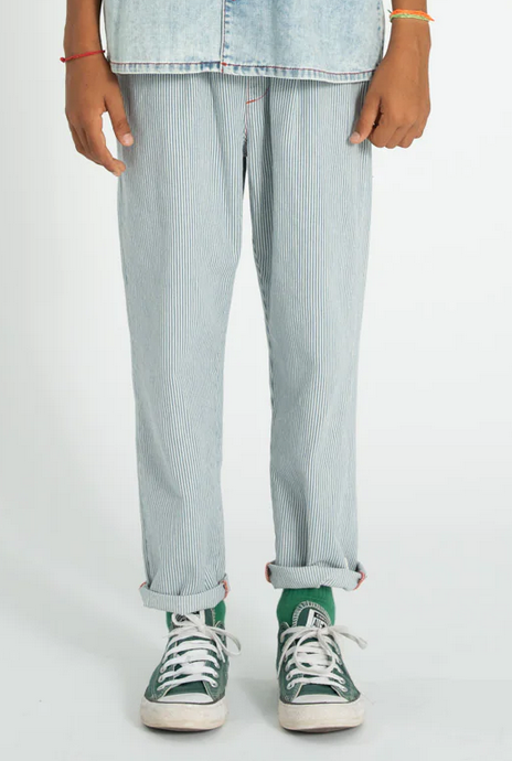 piupiuchick - unisex trousers, ecru with indigo stripes - Lubus & moi