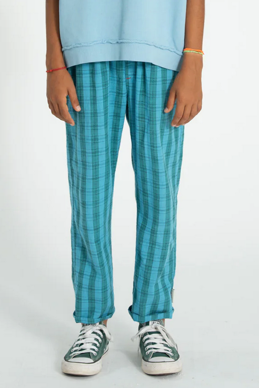 piupiuchick - unisex trousers, blue & green checkered - Lubus & moi