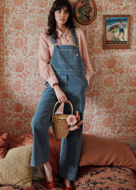 emile & ida femmes - salopette denim raye