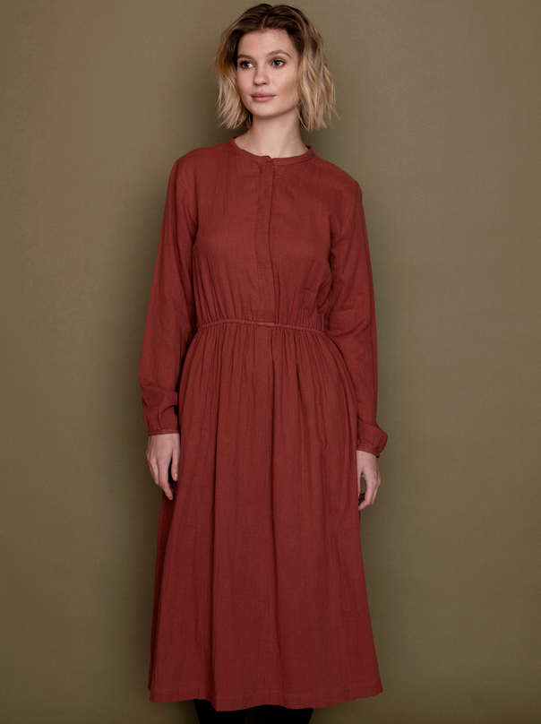 serendipity organics - double gauze dress, fig