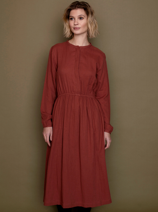 serendipity organics - double gauze dress, fig