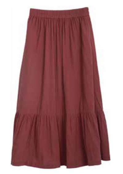 serendipity organics - double gauze skirt, fig