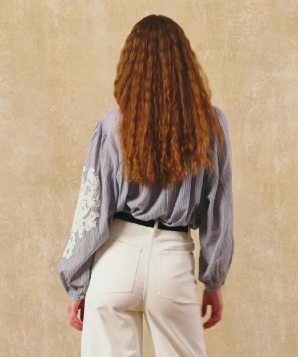 louise misha - blouse shirt jally, blue coast stripes