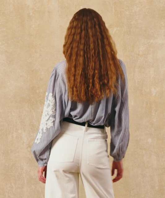 louise misha - blouse shirt jally, blue coast stripes