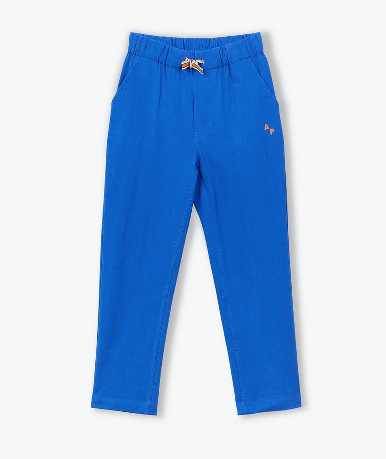 arsène et les pipelettes - pantalon coton rustique, cobalt