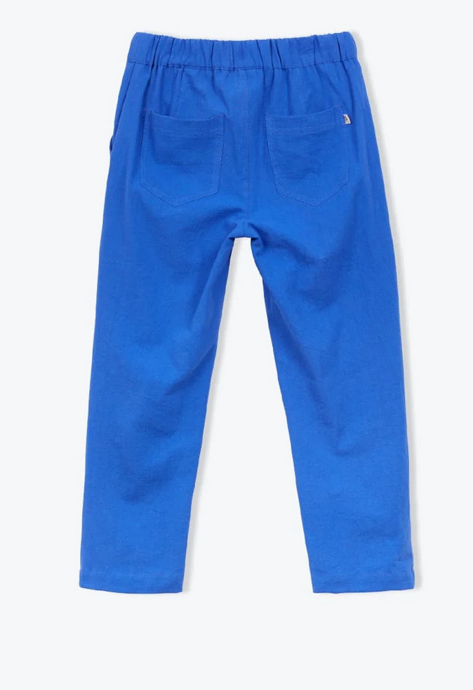 arsène et les pipelettes - pantalon coton rustique, cobalt