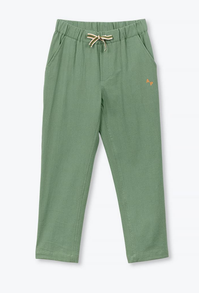 arsène et les pipelettes - pantalon coton rustique, kaki
