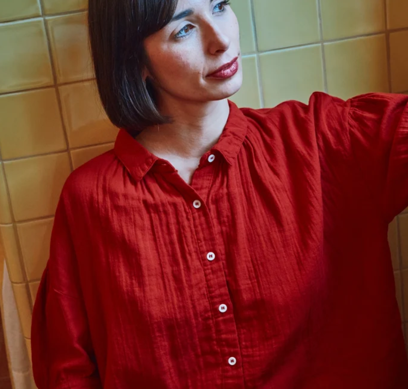 poudreorganic - chemise néotine, equestrian red