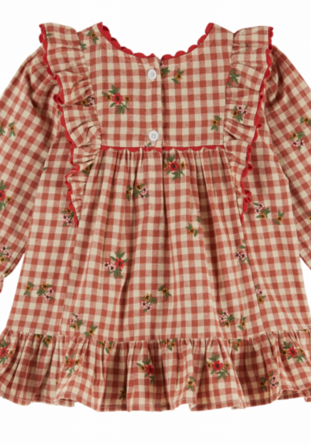 emile & ida enfants - robe brodée, vichy
