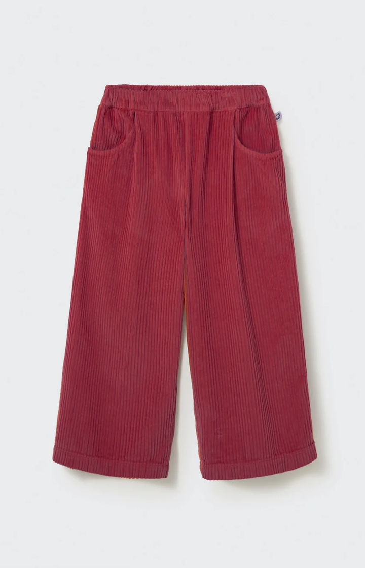 cozmo - aura, wide wale corduroy pants, prune, wide-leg