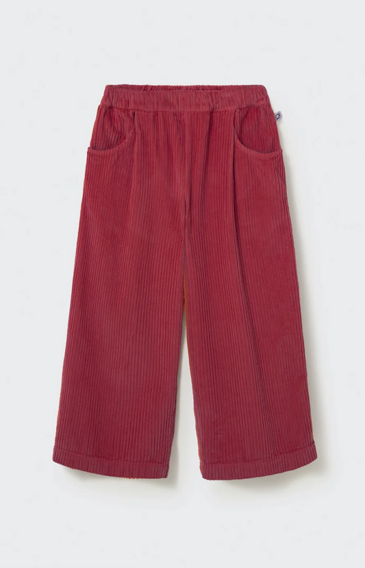 cozmo - aura, wide wale corduroy pants, prune, wide-leg
