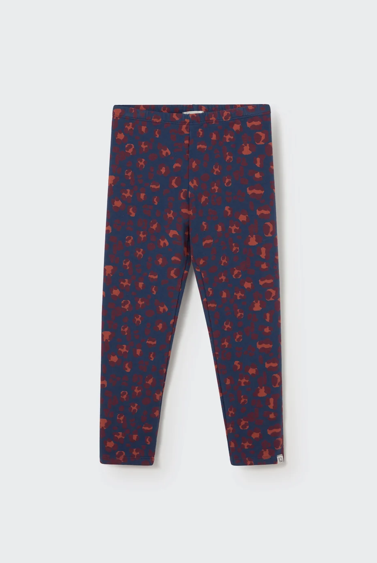 cozmo - legging, brushed animal print fleece, navy
