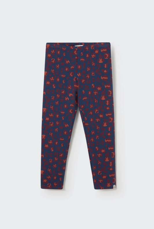 cozmo - legging, brushed animal print fleece, navy