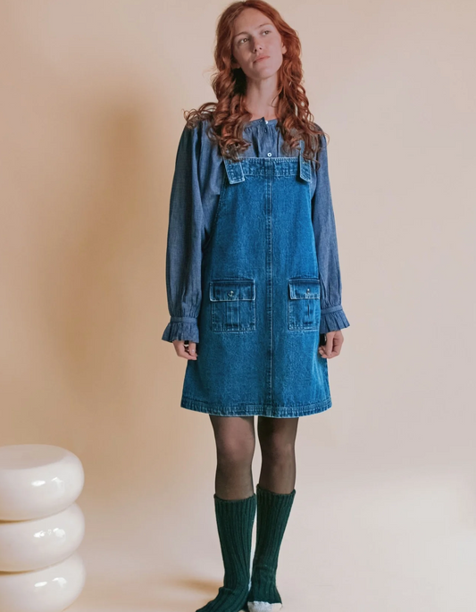 emile & ida femmes - robe salopette elise, denim