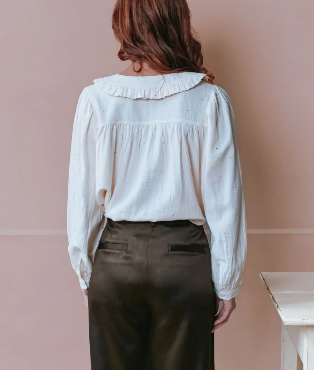 emile & ida femmes - blouse estellation, crème (volantée mukesh)