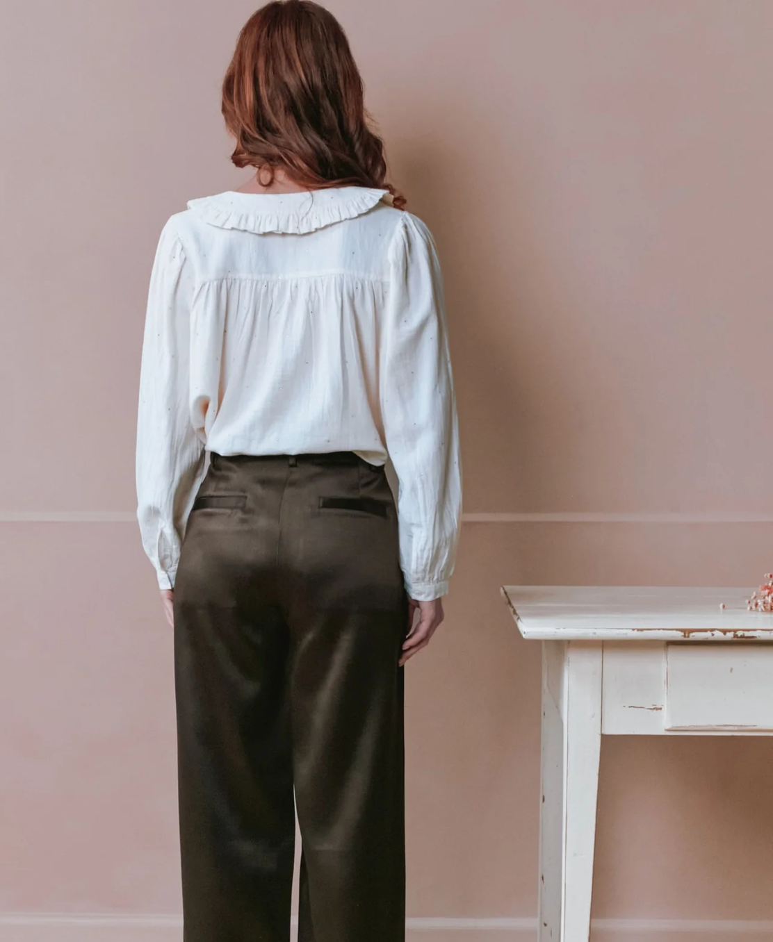 emile & ida femmes - blouse estellation, crème (volantée mukesh)